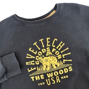 Fayettchill Goods For The Woods Sweatshirt Mens Large Bear USA‎ Black Pullover